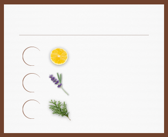 木質清新香-舒緩放鬆、前調(柑橘)、中調(薰衣草)、後調(雪松木)